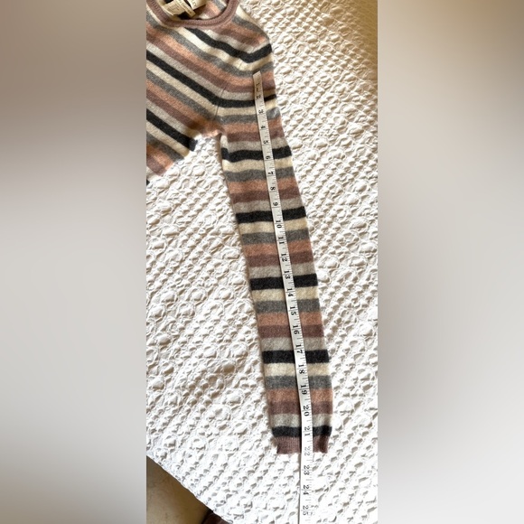 Cynthia Rowley Cashmere Striped Sweater XS Pink Gray Cream Black NWOT - Picture 7 of 12